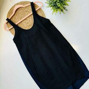 Anthropologie Maeve Dress Navy/Black Colorblock Sleeveless Pleated‎ Back Size M